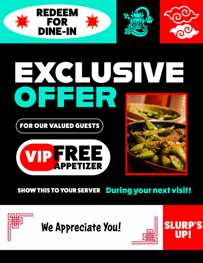 A colorful ad to redeem an "exclusive offer" for VIP guests during their next visit.