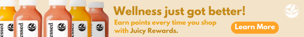 Juicy rewards banner ad "wellness just got better"